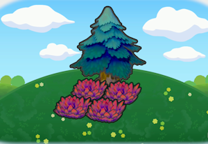 Tree-shaded red tall grass