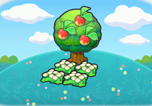 Tree-shaded fluffy flower bed